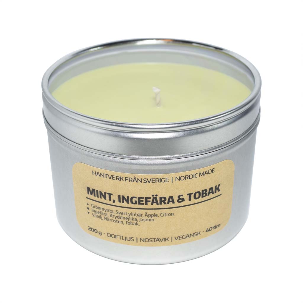 Doftljus Mint, Ingefära & Tobak: Myggljus (Burk)