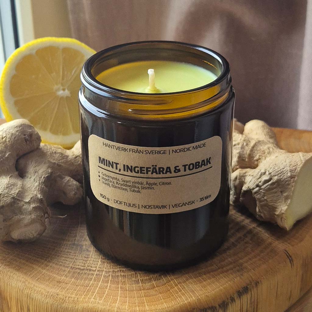 Doftljus Mint, Ingefära & Tobak: Myggljus