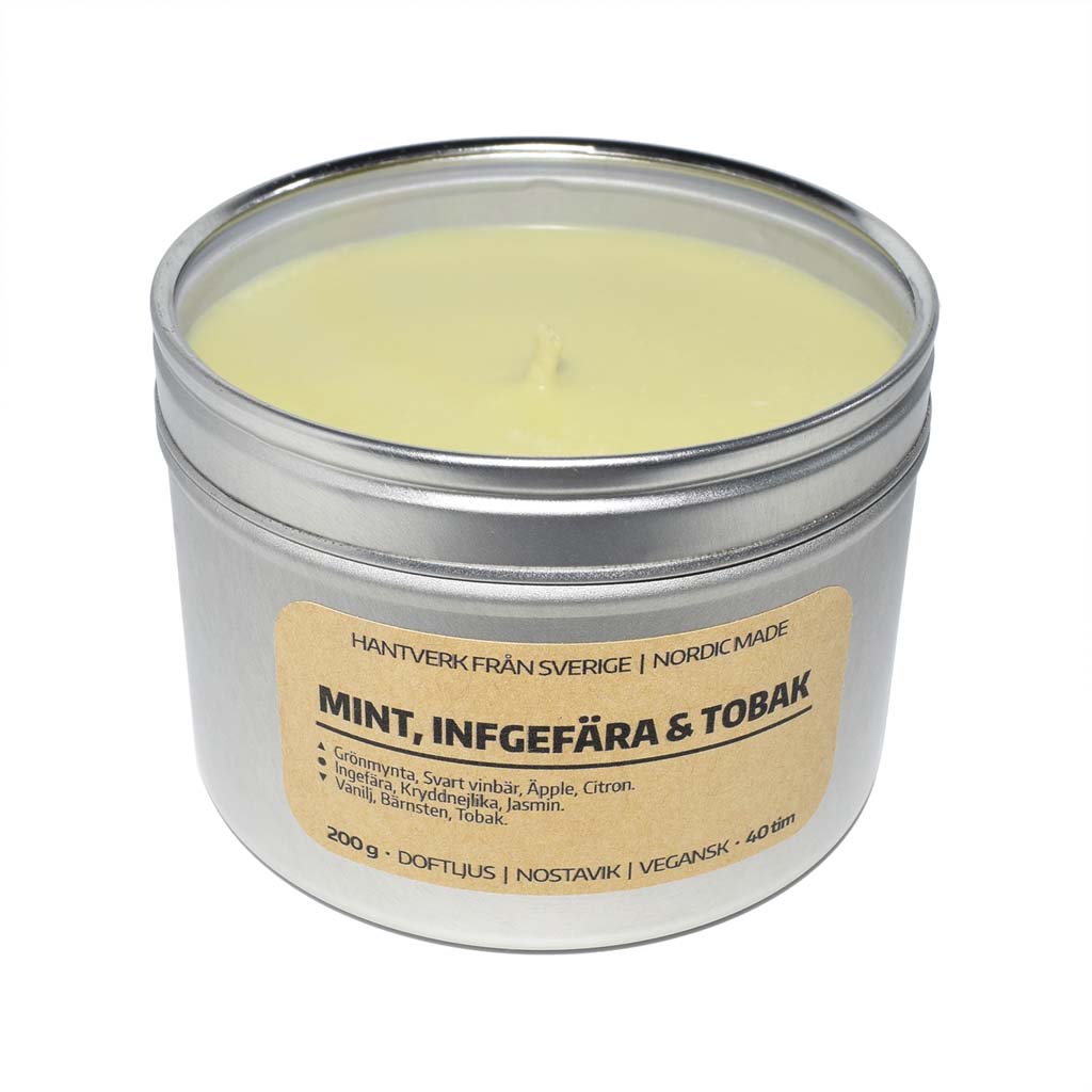 Doftljus Mint, Ingefära & Tobak: Myggljus (Burk)